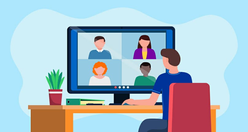 Video conference illustration.